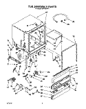 TUB Diagram and Parts List for DU9450XY1  Whirlpool Dishwasher