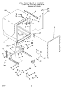 TUB AND FRAME Diagram and Parts List for KUDC25CHSS0  KitchenAid Dishwasher