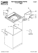 TOP AND CABINET PARTS Diagram and Parts List for ETW4100SQ0  Estate Washer