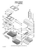 SHELF PARTS Diagram and Parts List for IX5HHEXWS08  Whirlpool Refrigerator