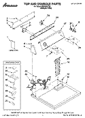 TOP AND CONSOLE PARTS Diagram and Parts List for NGD5200TQ0  Amana Dryer
