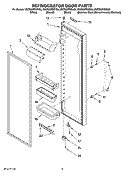 REFRIGERATOR DOOR PARTS Diagram and Parts List for KSCS25FSBL03  KitchenAid Refrigerator