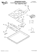 COOKTOP PARTS Diagram and Parts List for RCC3024LQ01  Whirlpool Cooktop