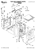 TOP AND CABINET PARTS Diagram and Parts List for WFW8410SW01  Whirlpool Washer