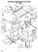 CONTROLS AND REAR PANEL PARTS Diagram and Parts List for IM45000  Inglis Washer