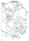 LINER Diagram and Parts List for KTRP21KKBT00  KitchenAid Refrigerator