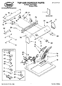 TOP AND CONSOLE PARTS Diagram and Parts List for RGS7646KQ3  Roper Dryer