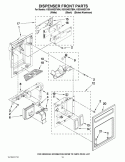 DISPENSER AND FRONT PARTS Diagram and Parts List for KSSS48QTB04  KitchenAid Refrigerator