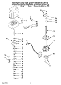 MOTOR AND ICE CONTAINER PARTS Diagram and Parts List for GC3JHAXTL00  Whirlpool Refrigerator