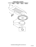 TURNTABLE PARTS Diagram and Parts List for GMH5205XVB1  Whirlpool Microwave
