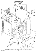 CABINET PARTS Diagram and Parts List for YAED4370TQ0  Admiral Dryer