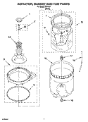 AGITATOR, BASKET AND TUB PARTS Diagram and Parts List for IM41001  Inglis Washer