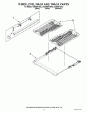THIRD LEVEL RACK AND TRACK PARTS Diagram and Parts List for KUDE60FXBL3  KitchenAid Dishwasher