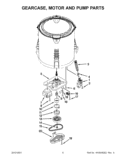 GEARCASE, MOTOR AND PUMP PARTS Diagram and Parts List for ITW4600YQ1  Inglis Washer