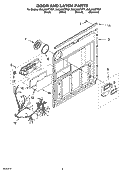 DOOR AND LATCH PARTS Diagram and Parts List for DUL240XTPB7  Whirlpool Dishwasher