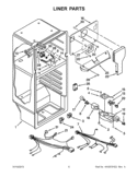 LINER PARTS Diagram and Parts List for IK8RXDGMXW01  Whirlpool Refrigerator