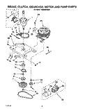 BRAKE, CLUTCH, GEARCASE, MOTOR AND PUMP Diagram and Parts List for TAWM200AN0  Estate Washer