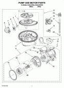 PUMP AND MOTOR PARTS Diagram and Parts List for KUDL03IVBL0  KitchenAid Dishwasher