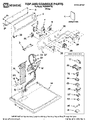 TOP AND CONSOLE PARTS Diagram and Parts List for MGD5830TW0  Maytag Dryer