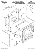 EXTERNAL Diagram and Parts List for SF312PEWQ1  Whirlpool Range