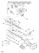 MOTOR AND ICE CONTAINER Diagram and Parts List for GD27DFXFB03  Whirlpool Refrigerator