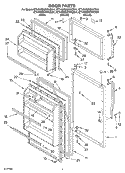 DOOR Diagram and Parts List for ET4WSMXKT01  Whirlpool Refrigerator