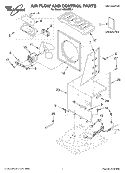 AIR FLOW AND CONTROL PARTS Diagram and Parts List for AD25BBL7  Whirlpool Dehumidifier