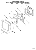 OVEN DOOR PARTS Diagram and Parts List for KEMC377KBT02  KitchenAid Microwave Oven Combo