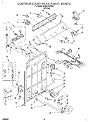 CONTROLS AND REAR PANEL Diagram and Parts List for 6LBR5132BW0  Whirlpool Washer