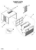CABINET PARTS Diagram and Parts List for ACQ062PR3  Whirlpool Air Conditioner