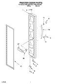 FREEZER DOOR Diagram and Parts List for 5VED1WTKKQ00  Whirlpool Refrigerator