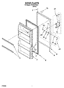 DOOR PARTS, OPTIONAL PARTS (NOT INCLUDED) Diagram and Parts List for EV200FXMQ04  Whirlpool Freezer