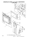 MICROWAVE DOOR AND LATCH Diagram and Parts List for RHM975PW  Whirlpool Range
