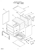 OVEN Diagram and Parts List for FGP305EW2  Roper Range