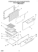 OVEN DOOR AND BROILER Diagram and Parts List for FGP305BL2  Roper Range