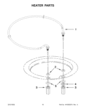 HEATER PARTS Diagram and Parts List for KUDS35FBWH1  KitchenAid Dishwasher