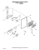 DISPENSER FRONT PARTS Diagram and Parts List for 6ISC20C6AY00  Whirlpool Refrigerator