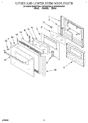 UPPER AND LOWER OVEN DOOR Diagram and Parts List for KEBS277BAL1  KitchenAid Wall Oven