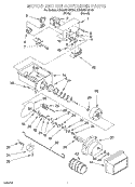 MOTOR AND ICE CONTAINER Diagram and Parts List for KSRE25FHBT01  KitchenAid Refrigerator