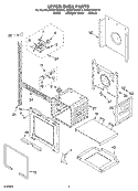 UPPER OVEN Diagram and Parts List for RBD275PDT13  Whirlpool Wall Oven