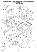EVAPORATOR, ICE CUTTER GRID AND WATER PARTS Diagram and Parts List for KUIA15PLLS11  KitchenAid Ice Maker