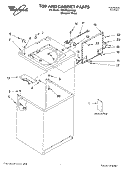 TOP AND CABINET PARTS Diagram and Parts List for 7MLSR8534MQ0  Whirlpool Washer