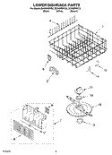 LOWER DISHRACK Diagram and Parts List for DU960PWKT0  Whirlpool Dishwasher
