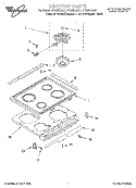 COOKTOP Diagram and Parts List for GY395LXGB1  Whirlpool Range