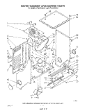 DRYER CABINET AND MOTOR Diagram and Parts List for LT5000XMW1  Whirlpool Washer Dryer Combo