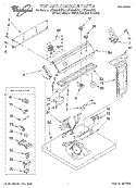 TOP AND CONSOLE, LIT/OPTIONAL Diagram and Parts List for LGR6634DZ1  Whirlpool Dryer