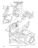 BULKHEAD Diagram and Parts List for LG6606XPW0  Whirlpool Dryer