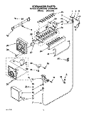 ICEMAKER Diagram and Parts List for ET22DMXAW00  Whirlpool Refrigerator
