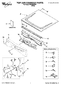 TOP AND CONSOLE PARTS Diagram and Parts List for YWED8500SR1  Whirlpool Dryer
