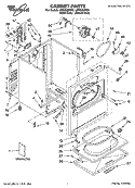CABINET PARTS Diagram and Parts List for LER8620PG0  Whirlpool Dryer
